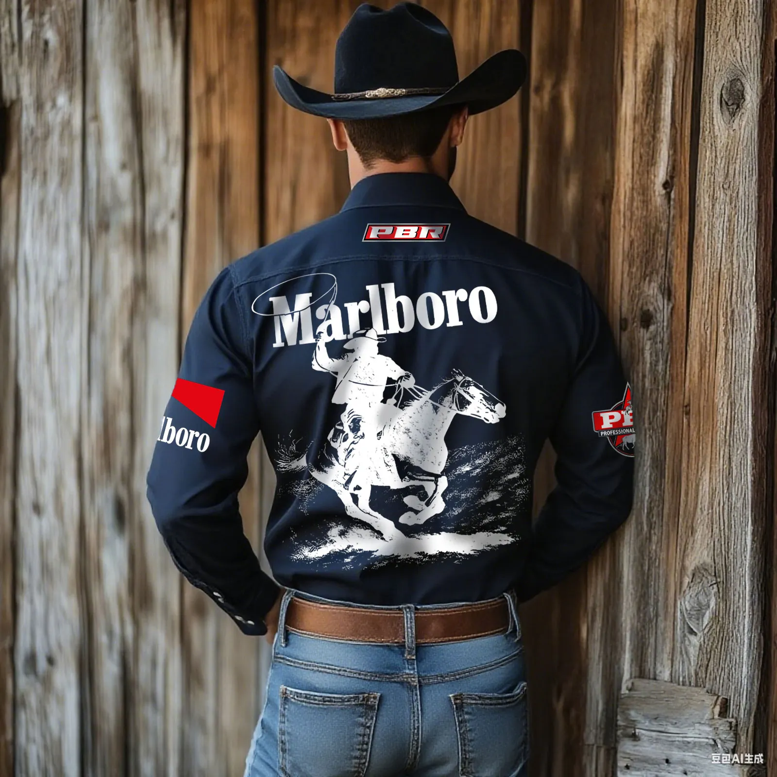 Western Cowboy Shirt With Graphic Design For Men