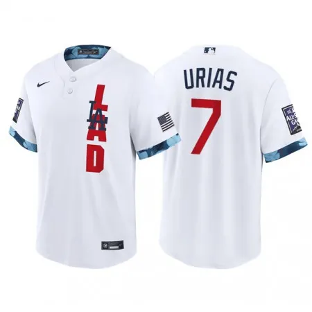 Men's Los Angeles Dodgers #7 Julio Urias 2021 White All-Star Cool Base Stitched Jersey