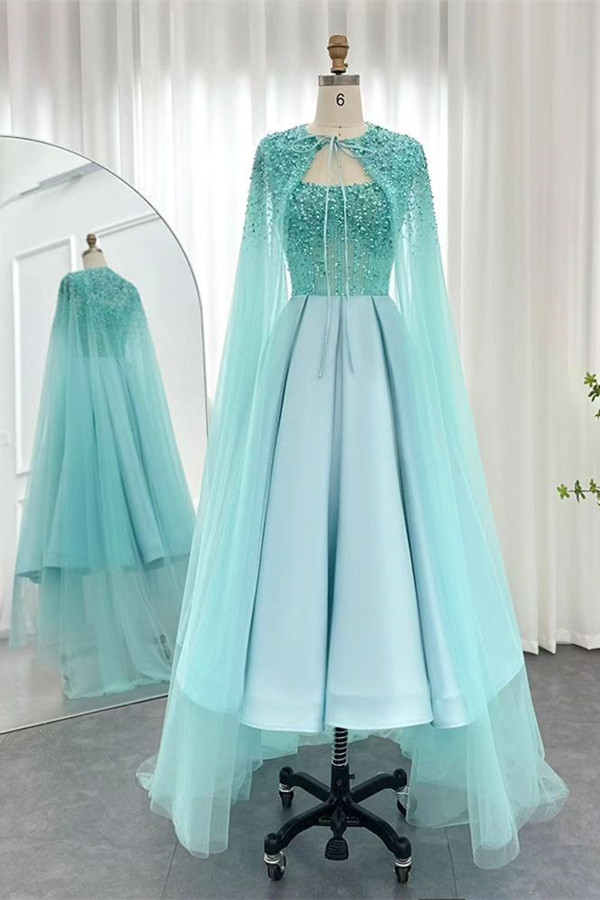Bellasprom Strapless Prom Dress With Tulle Cape Beadings Pearls Online Bellasprom