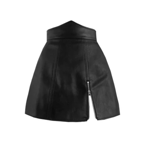 High Waist PU Leather Zipper Mini Skirt