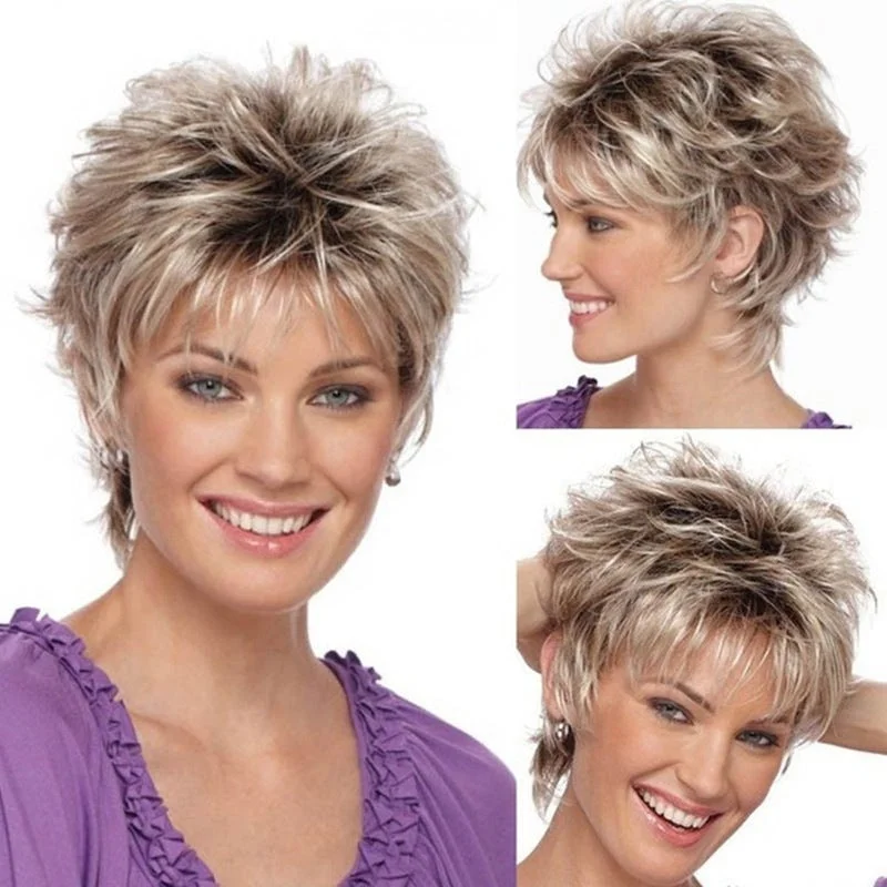 New Wig Women's Gradient Short Curly Hair