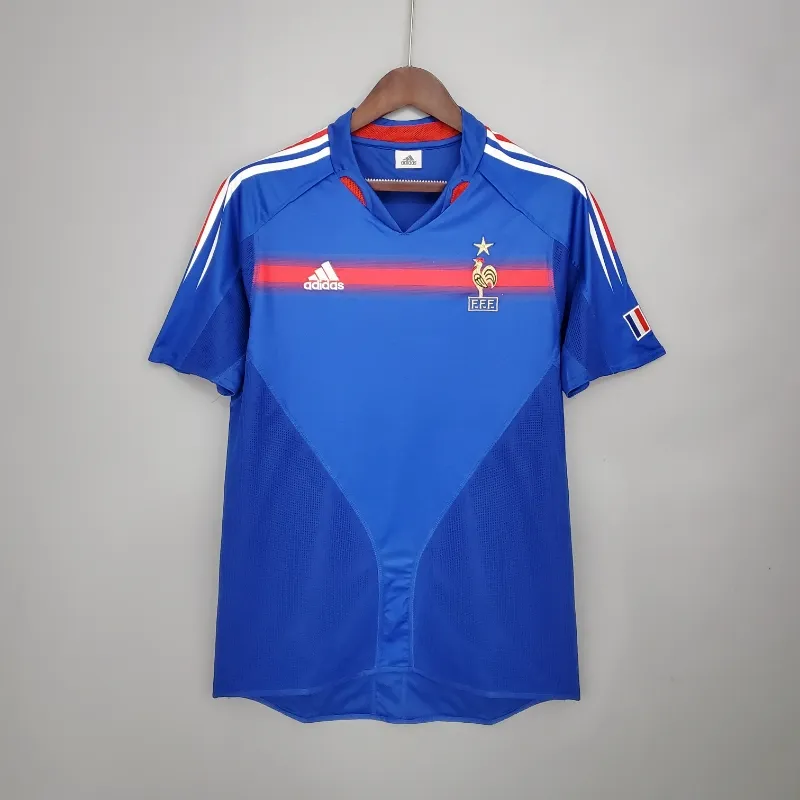 Retro 2004 France Soccer Jersey Home