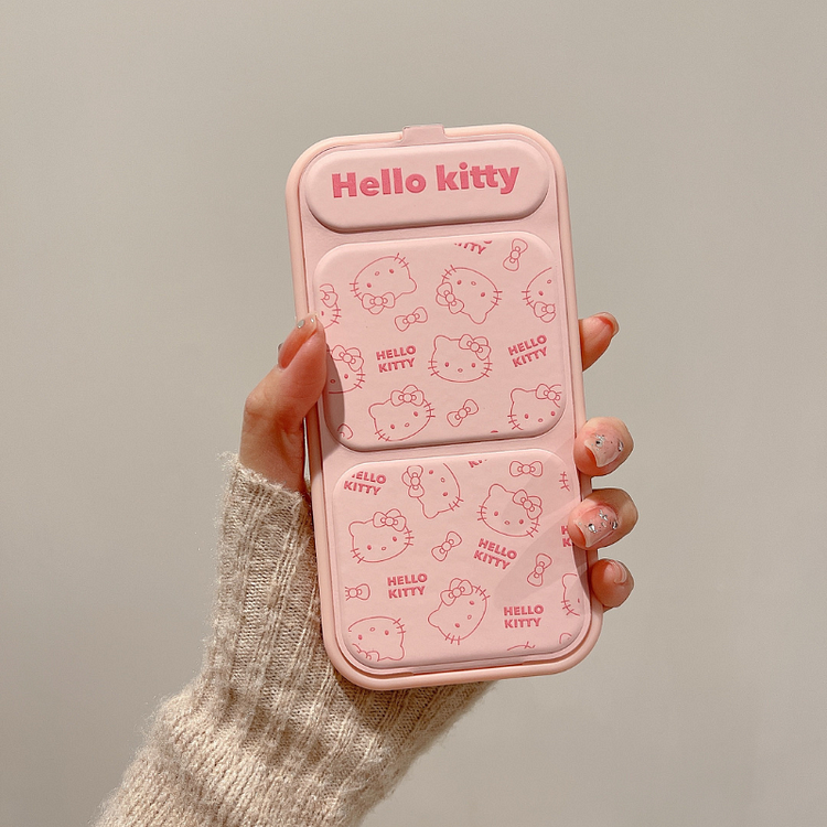 Kawaii Pink Cat Folding Stand Phone Case