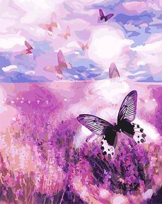 

Purple Field Butterfly – Paint By Numbers - 40*50CM, 501 Original