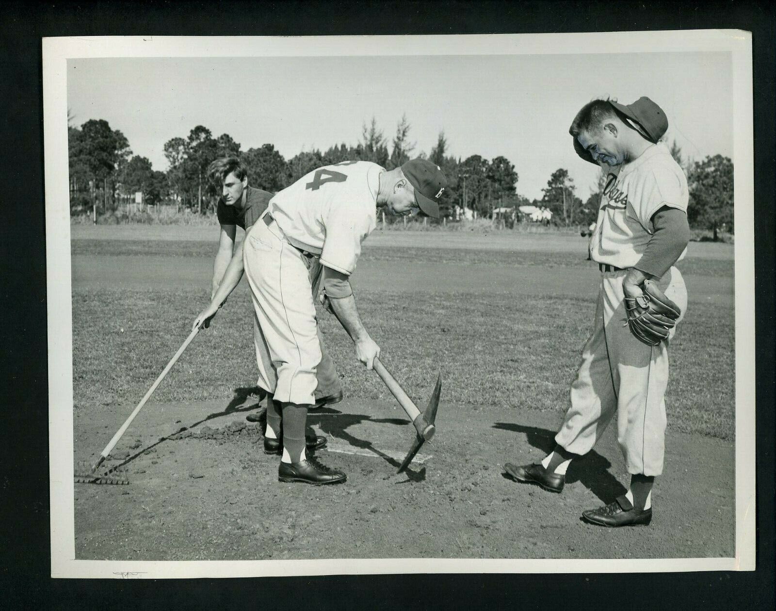 Walter Alston Clem Labine Ted Wenk 1954 Press Photo Poster painting Brooklyn Dodgers Vero Beach