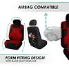 FH Group Car Seat Covers Full Set Premium Cloth - Universal Fit,Automotive Seat Cover,Low Back Front Seat Covers,Airbag Compatible,Split Bench Rear Seat,Washable Seat Cover for SUV,Sedan Red