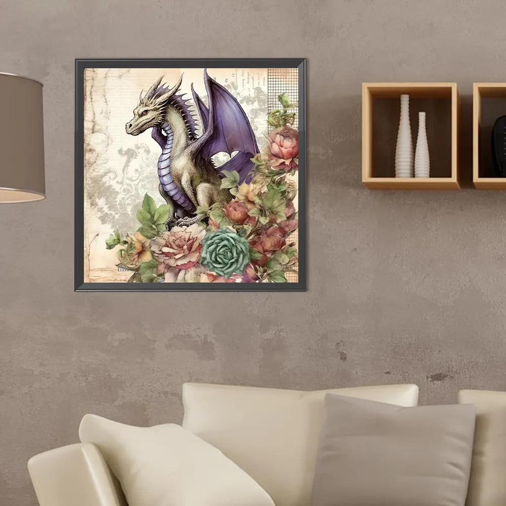 Full Round Diamond Painting 40*40cm - White Dragon