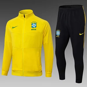 2025 Brazil Long Zipped Jacket Yellow Jersey 1:1 Thai Quality Set