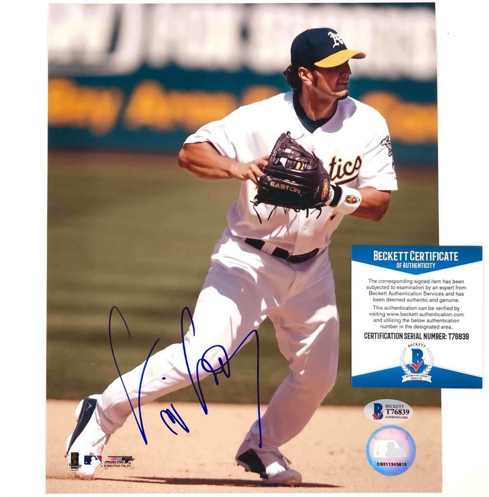 Eric Chavez autograph Oakland Athletics A's signed 8x10 Photo Poster painting BAS COA Beckett