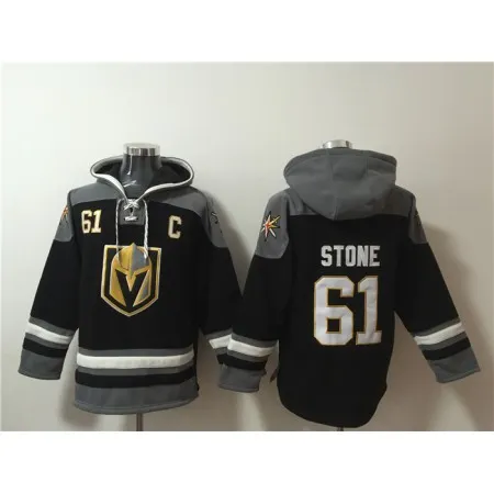 Men's Vegas Golden Knights #61 Mark Stone Black Ageless Must-Have Lace-Up Pullover Hoodie