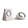 Modern light luxury metal art leather alarm clock table clock ornaments
