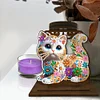 DIY Flower Cat Wooden Diamond Painting Candle Holder