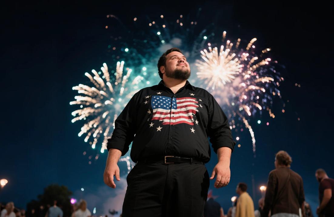 big and tall two-piece sets for casual fireworks viewing