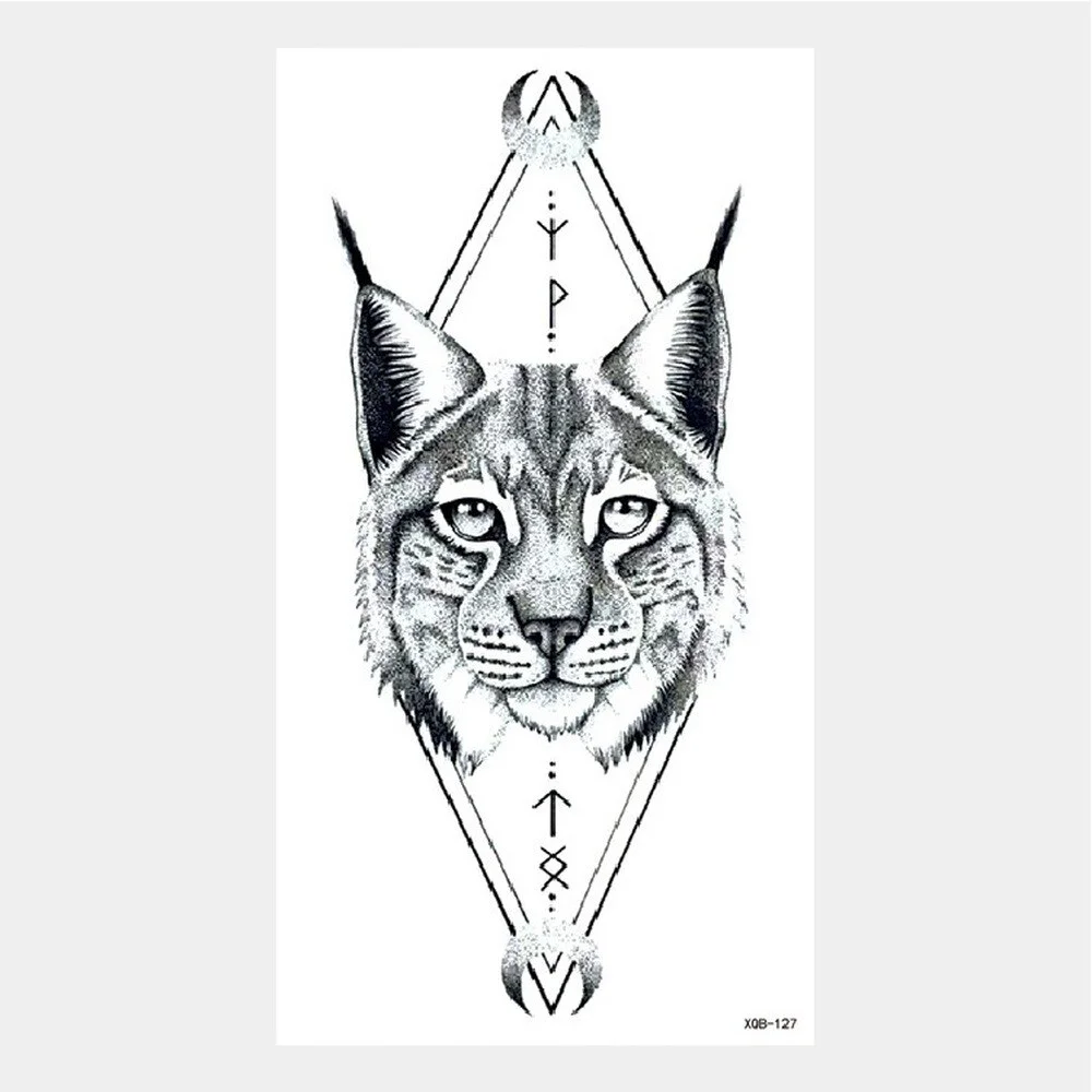 Sdrawing Tattoo Stickers Animal Tatoo Sticker Flying Dragon Wolf Head Tiger Dream Catcher Fake Tatto Body Art Makeup Stickers