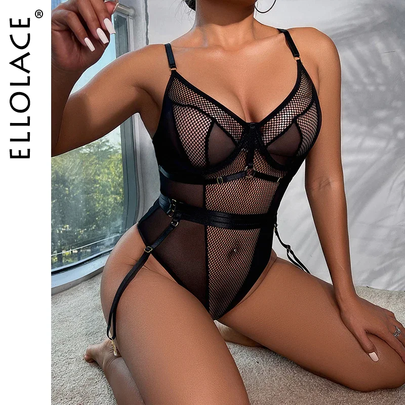 Billionm Sexy Lingerie Bodysuit Women Sissy Transparent Lace Babydoll Porn Crotchless Body Thong Erotic Costumes Luxury Teddy
