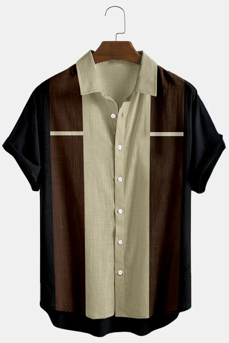 Fashion Leisure Color Matching Shirt
