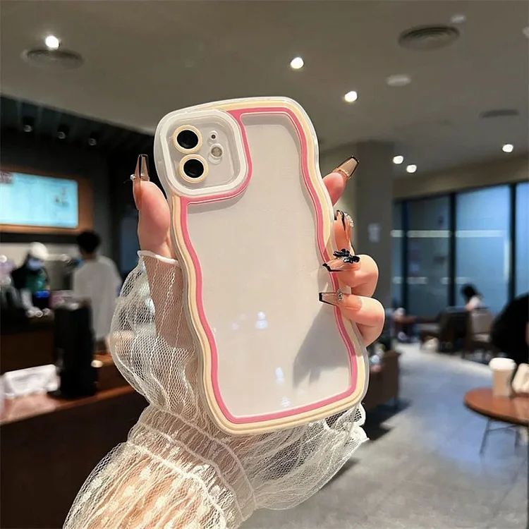 Case For Samsung Galaxy A23 A24 A01 A20 A30 A31 A32 A32 5G A33 5G A34 Cover Candy Bumper Transparent Phone Case Soft Wavy Lines