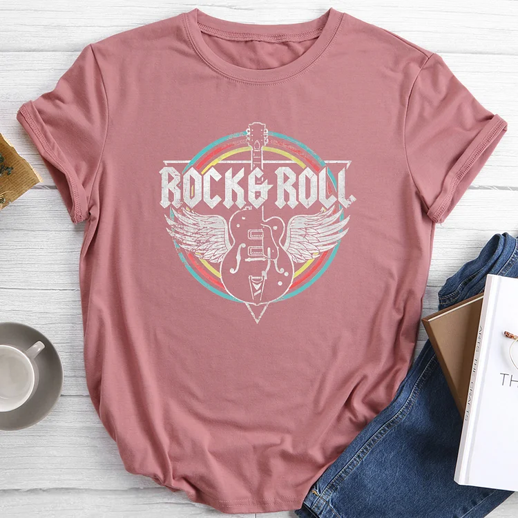 Rock Roll Guitar Wings Music T-shirt-015087-Annaletters