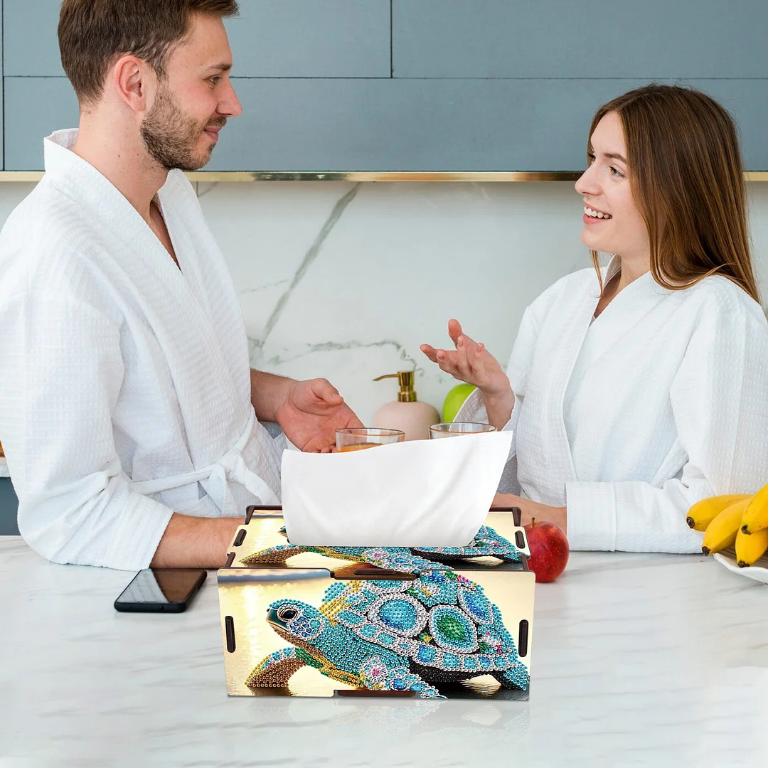 Wooden Diamond Painting Tissue Box for Home and Office Decoration (ZJH021)