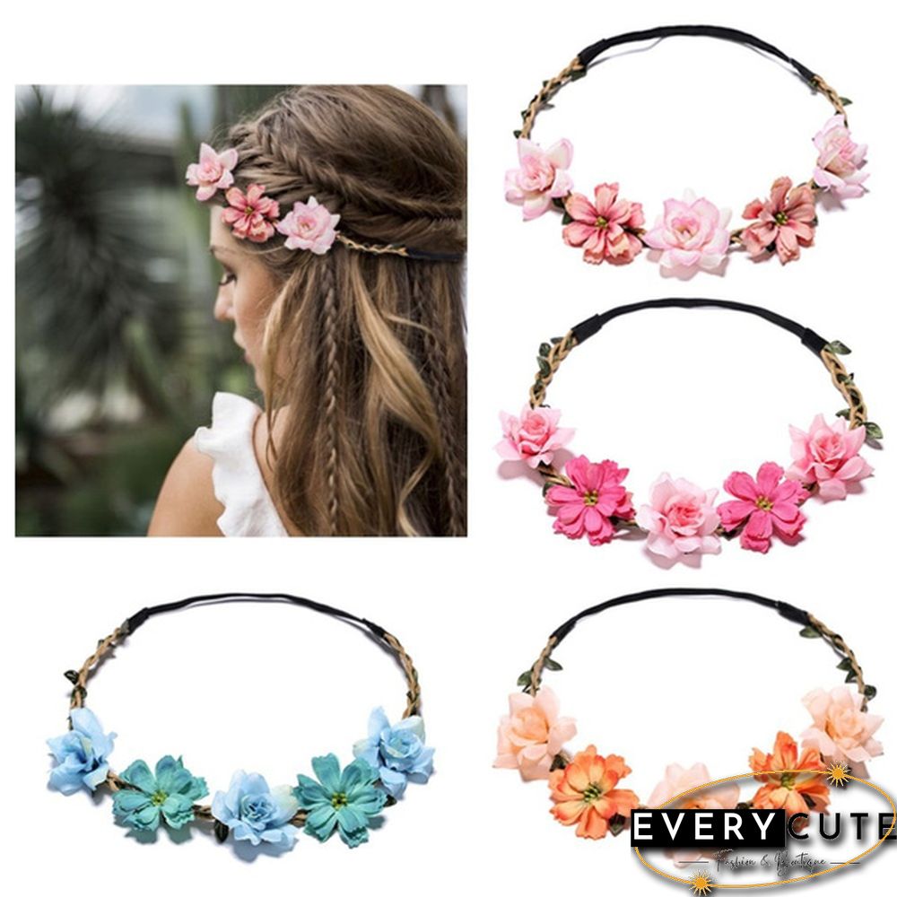 New Fashion 1pcs Women Charm Flower Tiara Wedding Floral Headband Hair Accessories Bridal Garland Princess Wreath Girls Crown Headdress Party