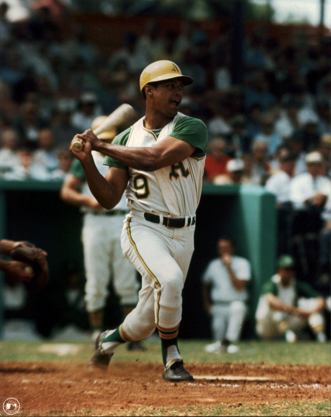 Athletics Reggie Jackson 8x10 Photo Poster paintingFile Swinging White Jersey Photo Poster painting Un-signed