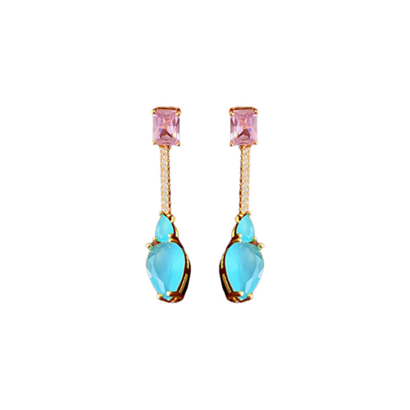 Fashion Droplet Geometric Alloy Electroplating Earrings