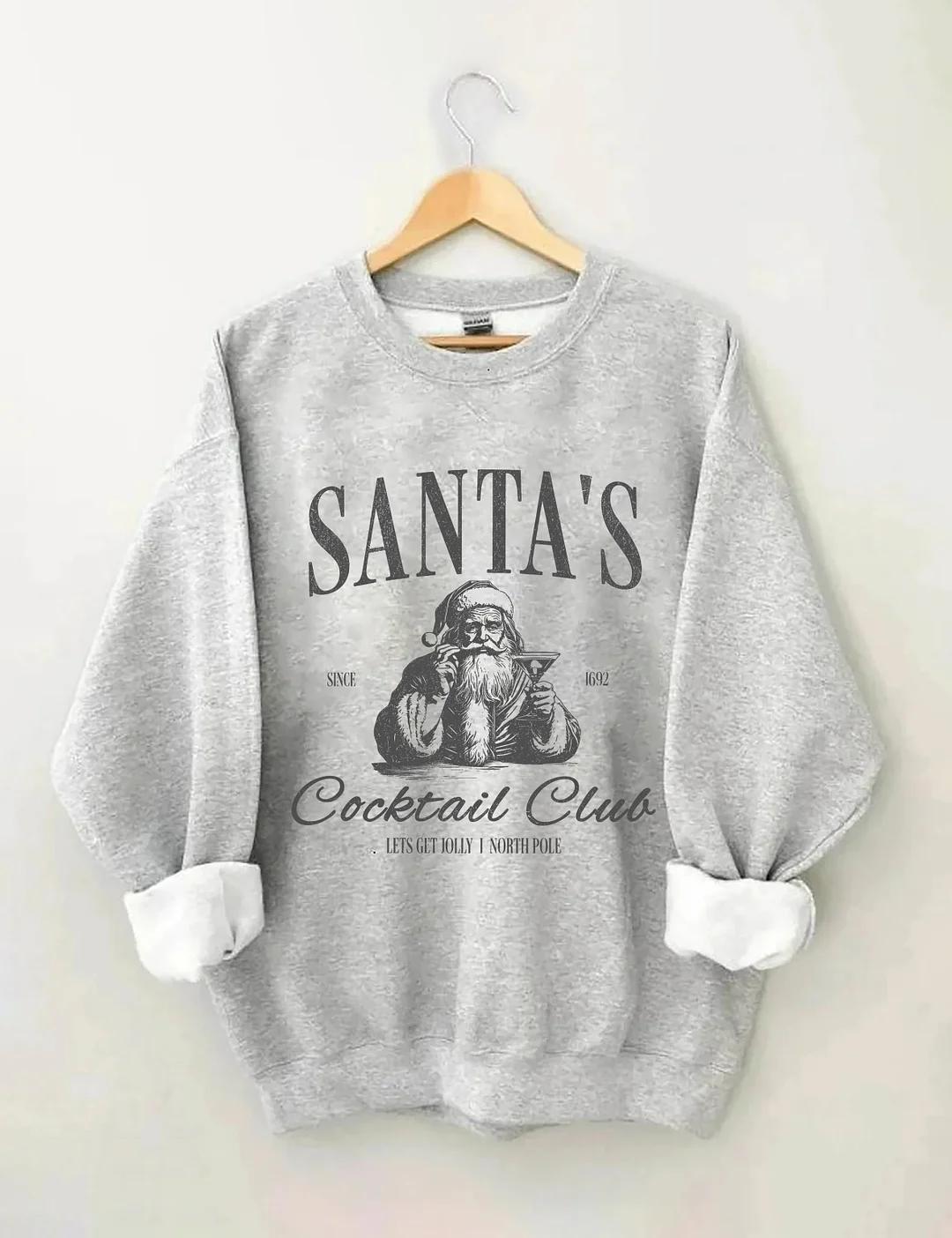 Santa's Cocktail Club Christmas Sweatshirt