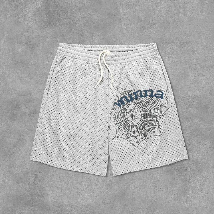 Spider Worldwide X Gunna Wunna Print Drawstring Mesh Shorts SOPULA