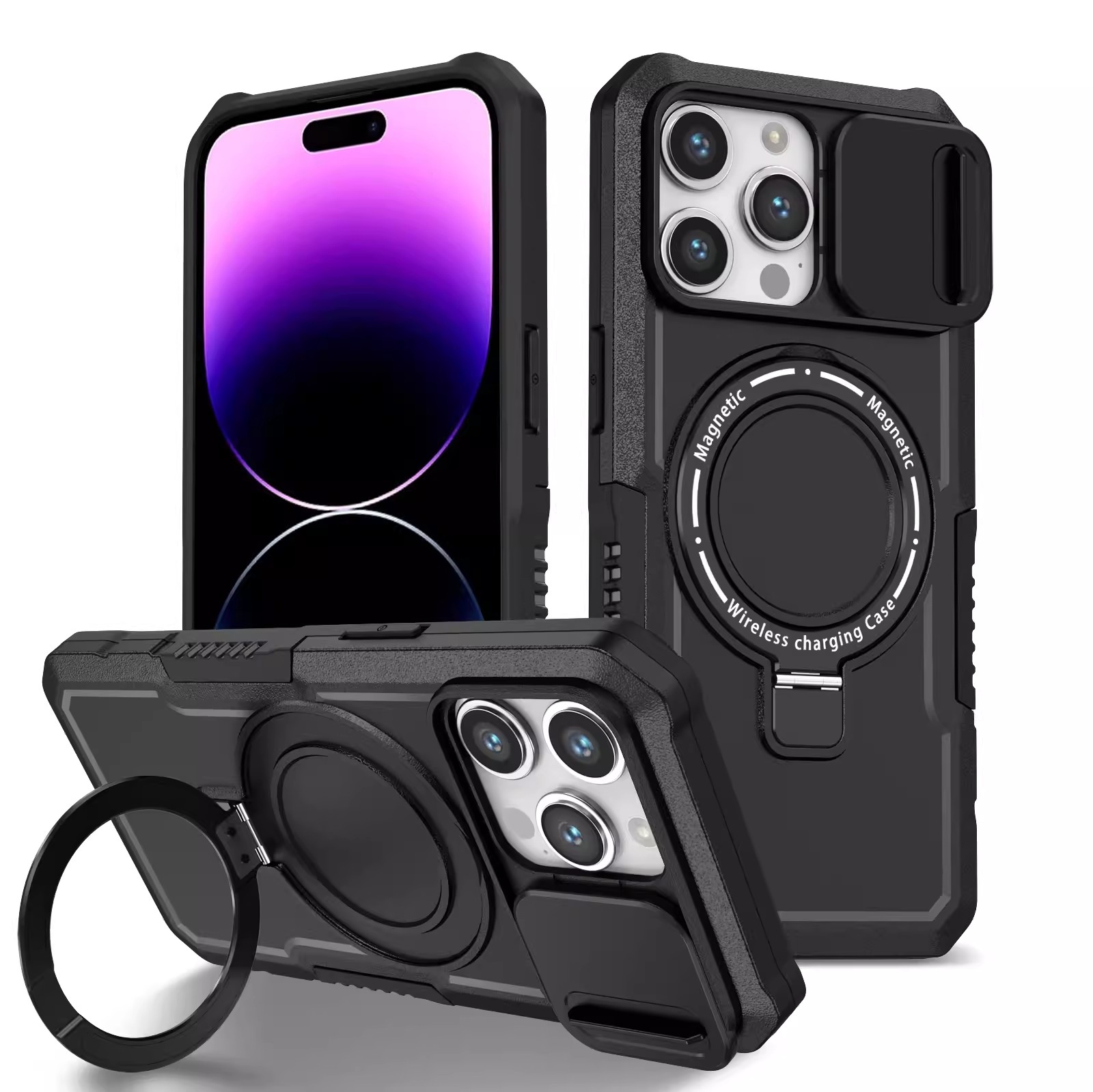 All-inclusive anti-fall magnetic holder phone case for iPhone