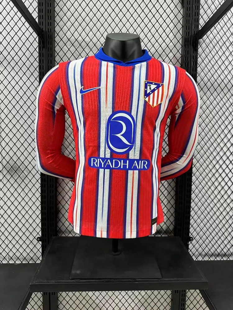 2024-25 Atletico Madrid Home Long Sleeve Jersey - Player Edition