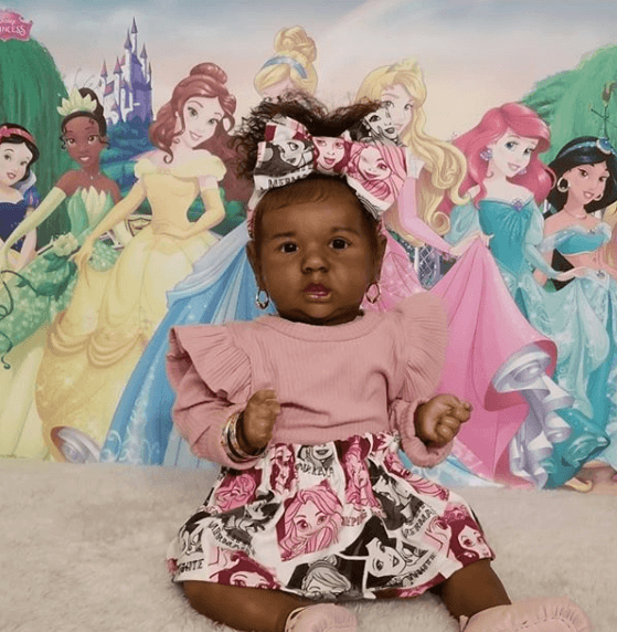 Dollreborns®Black Silicone 12'' Georgia Realistic African American Reborn Baby Doll Girl With Long Curly Hair