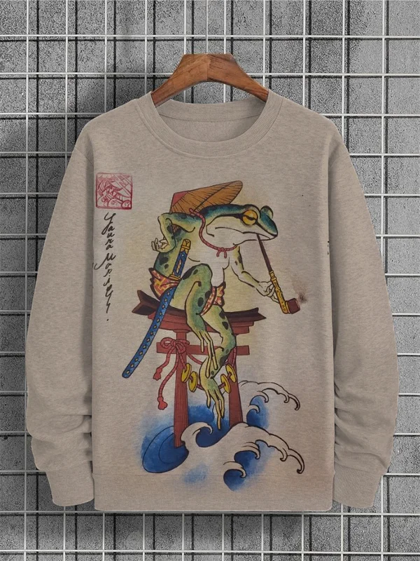 Men's Japanese Art Painting Ninja Frog Painting Art Print Sweatshirt