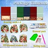 6Pcs DIY Pearl Diamond Painting Christmas Cards, 3D Greeting Card Craft Kits with Resin Pearls, Handmade Holiday Cards for Adults, Christmas Gifts & Decorations