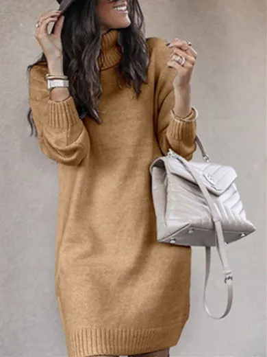 Women's Floral Printed Graphic Turtle Neck Long Sleeve Maxi Dress