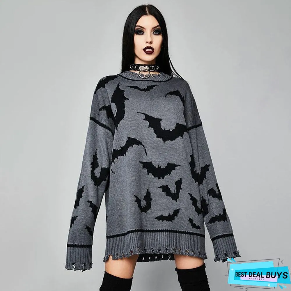 Street Wind Bat Tattered Sweater