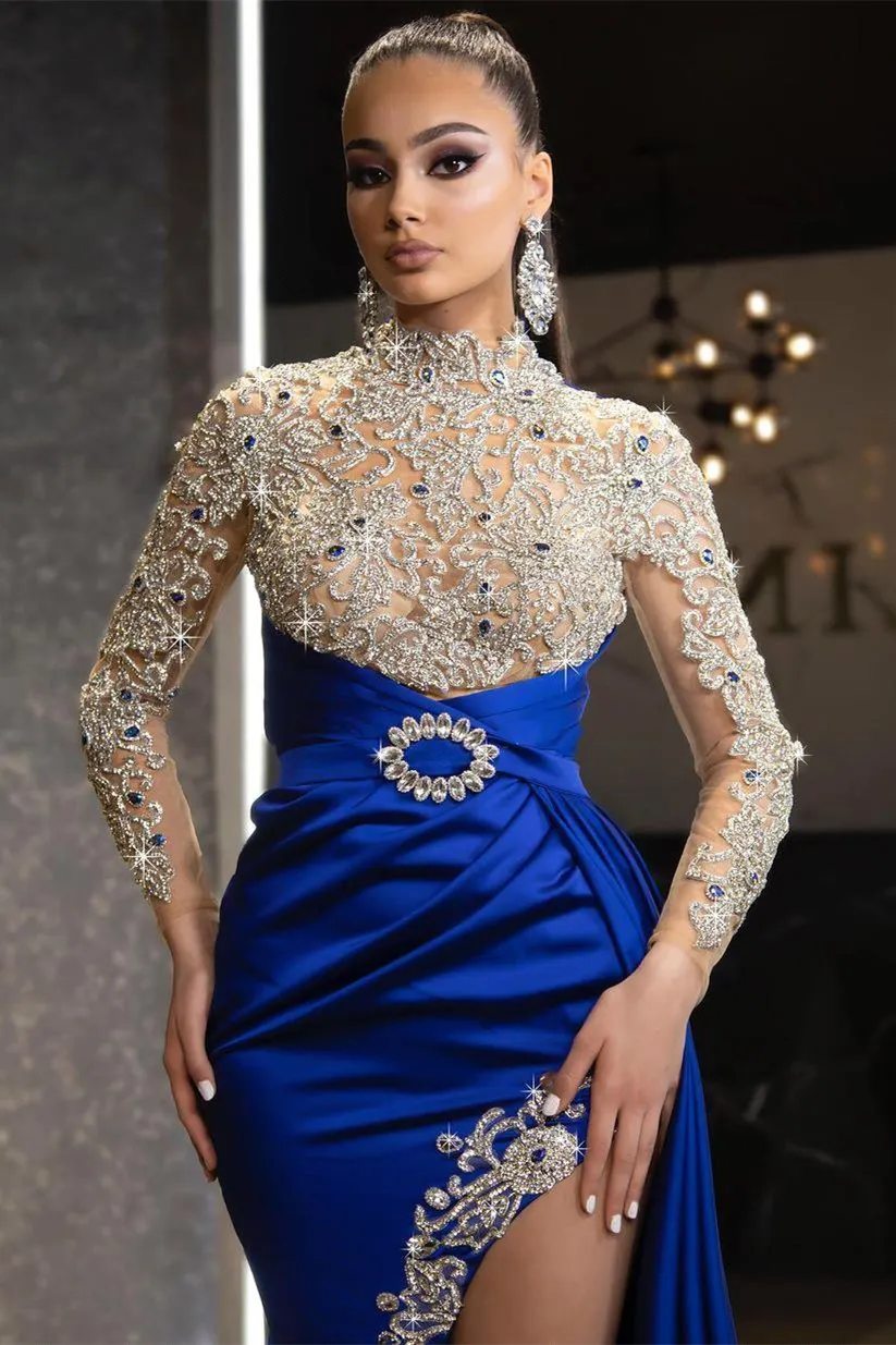 royal blue long sleeve mermaid dress Mermaid Skirt Navy Blue Long Sleeve Mermaid Dress Long Sleeve Blue Prom  Skirt Mermaid Prom Dress Royal Blue Long