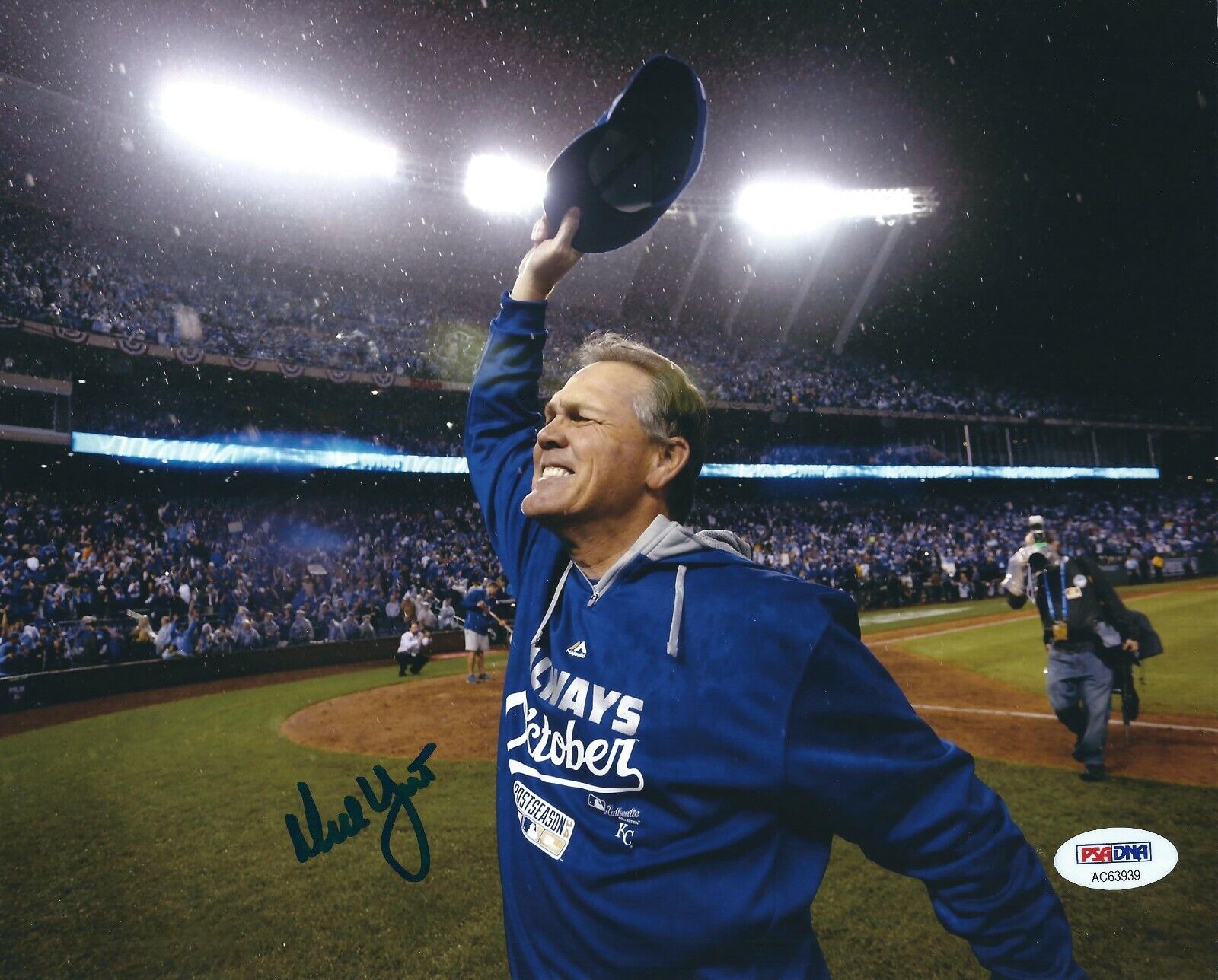Ned Yost Signed 8x10 Photo Poster painting *Kansas City Royals WS Champ PSA AC63939