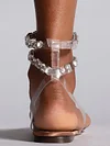 See-Through Rhinestone  Roman Sandals