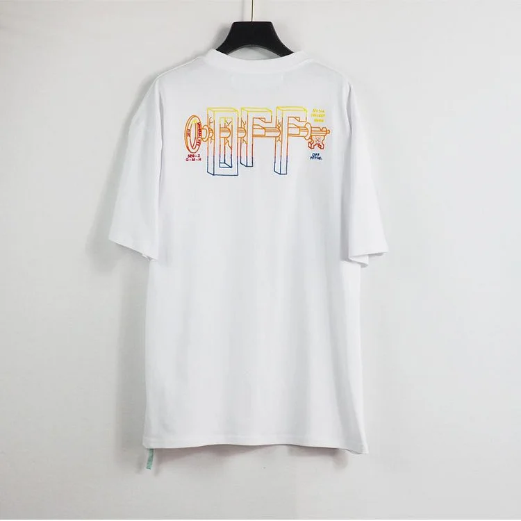 Off White T Shirt Cartoon Printed Arrow Short Sleeve Tshirt Pure Cotton Owt
