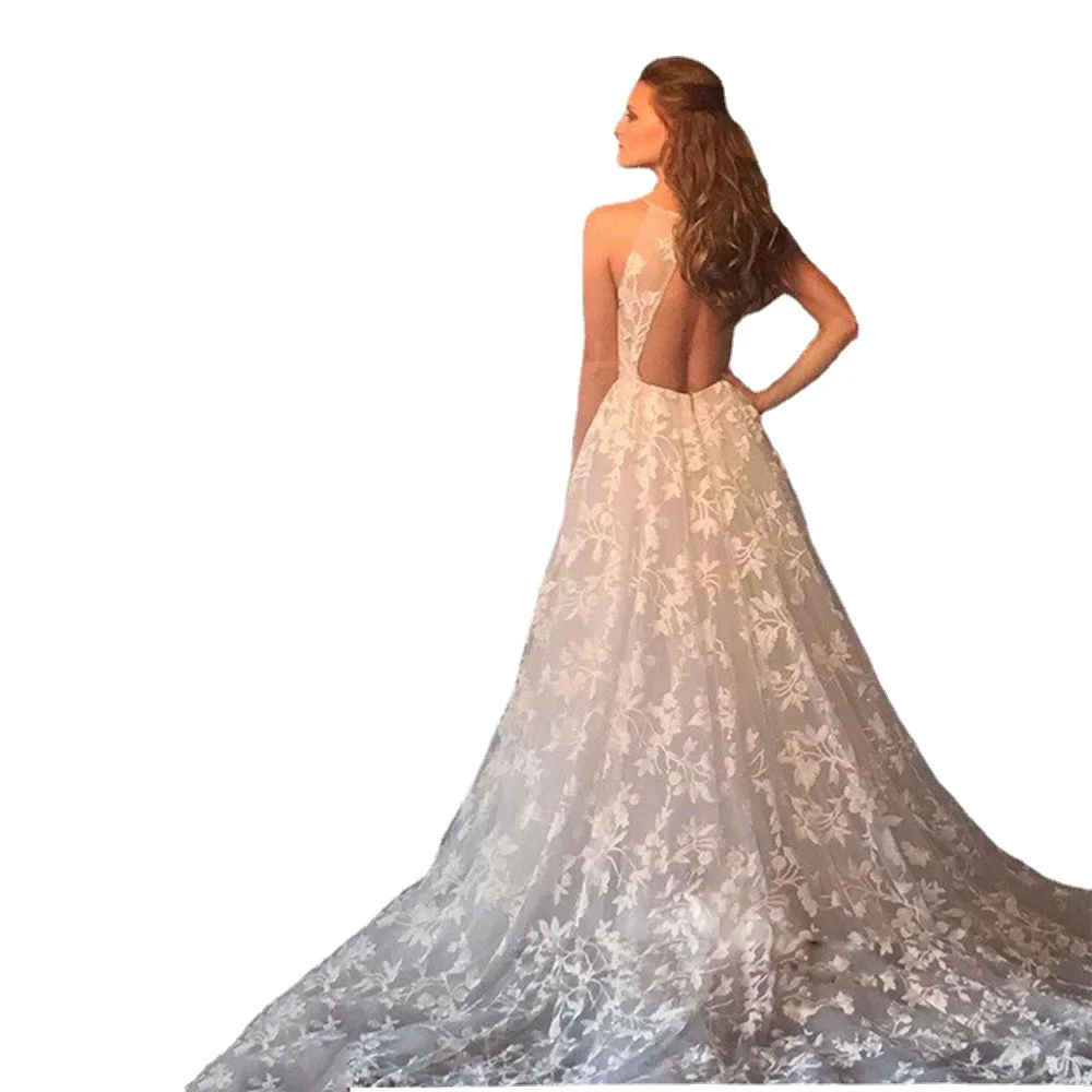 Uveng Uveng New White Dress Sexy V Tie Dress With Empty Lace Dress