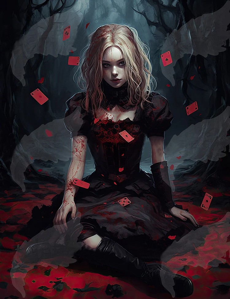 Horror Alice 40*50CM (Canvas) Full Round Diamond Painting gbfke