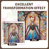 Anna Stained Glass Full DIY 5D Round Drill Diamond Painting Kit for Adults/Beginners Home Decor Diamond Dots Paintings Picture Arts Craft 40x40cm