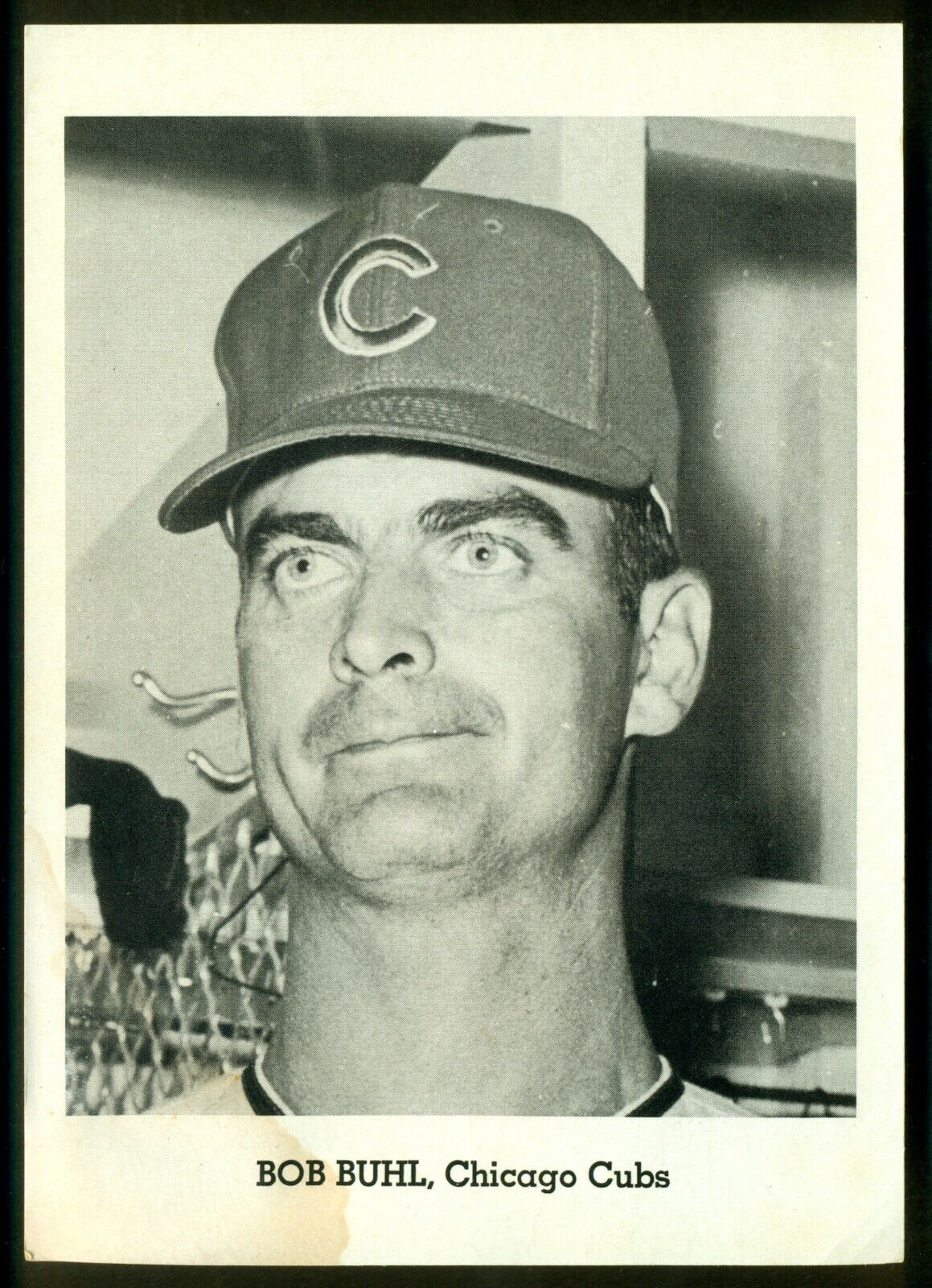 Original 1960's BOB BUHL CHICAGO CUBS Team Issue B&W Photo Poster painting Card #2 sz 5X7 EX