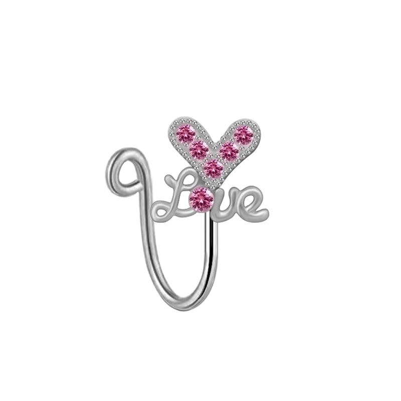 Elegant Cute Vacation Wings Butterfly Stainless Steel Copper White Gold Plated Rhinestones Zircon Nose Ring Nose Studs In Bulk4