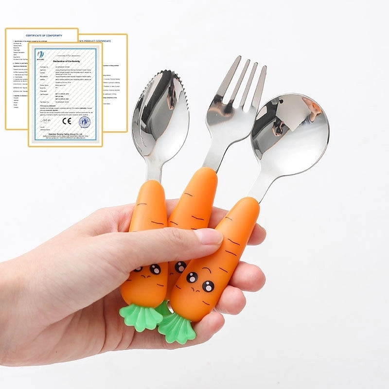 Cute Carrot Stainless Steel Tableware 1 Piece