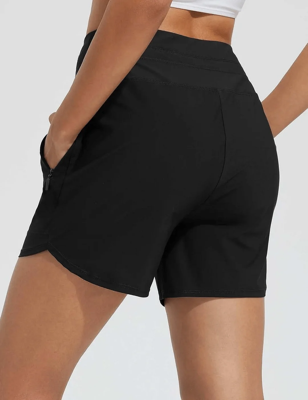 Women's 5 Swim Board Shorts High Waisted Quick Dry Swimsuit Swimming Bottoms