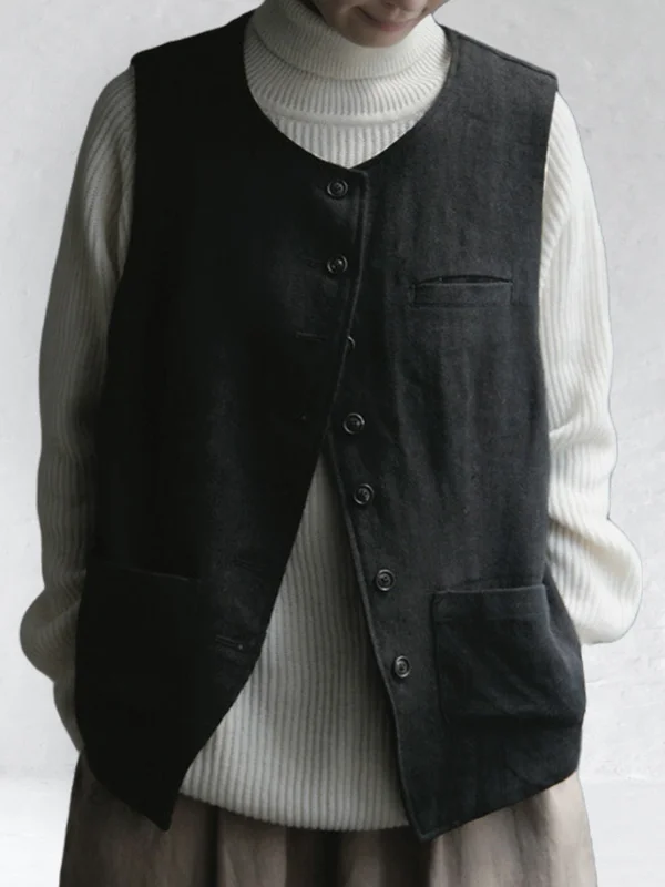 Vintage Wool Cotton Blend Vest