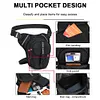 Motorcycle Drop Leg Bag Hip Bum Motorcycle Bag for Cycling Riding (Black)