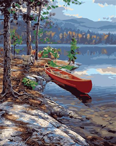 

Forest in Lakeside – Paint By Numbers - 40*50CM, 501 Original