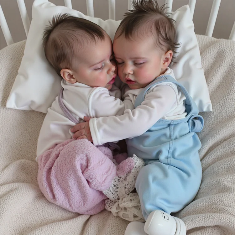 Rsgdolls® 17'' Real Lifelike Twins Boy and Girl Debbie and Deborah Sleeping Dreams Reborn Toddlers Baby Doll：Realistic Reborn Baby Dolls By Rsgdolls®